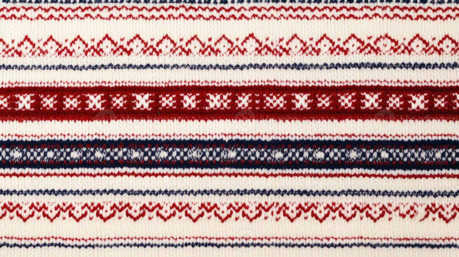 AI generated Fair Isle wool pattern fabric, ai photo