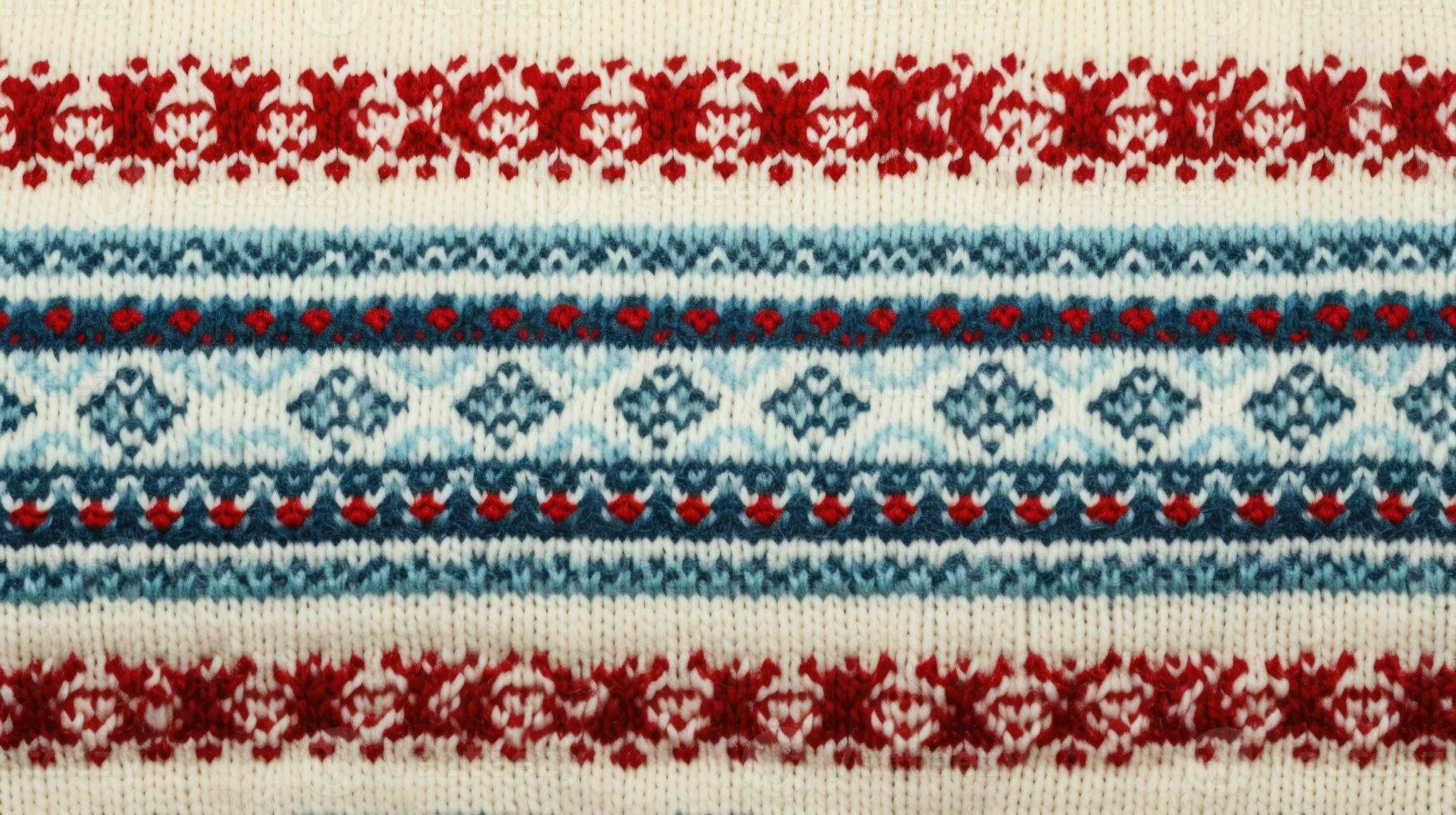 AI generated Fair Isle wool pattern fabric, ai photo