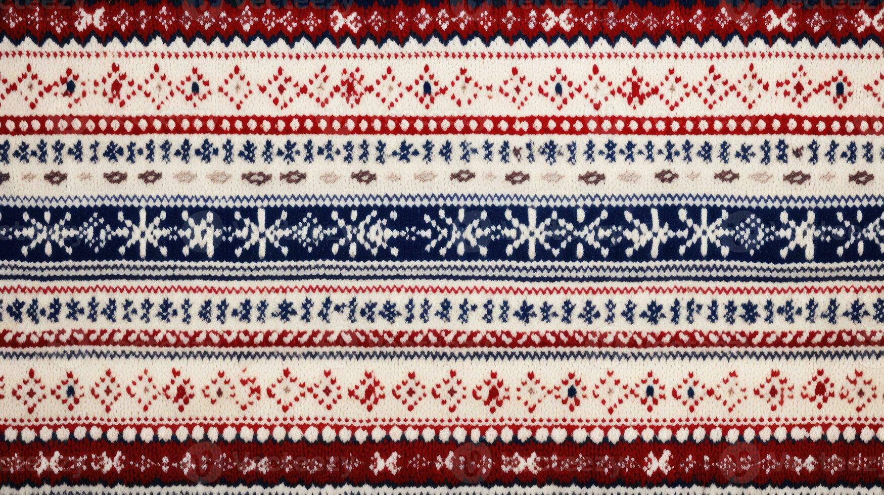 AI generated Fair Isle wool pattern fabric, ai photo