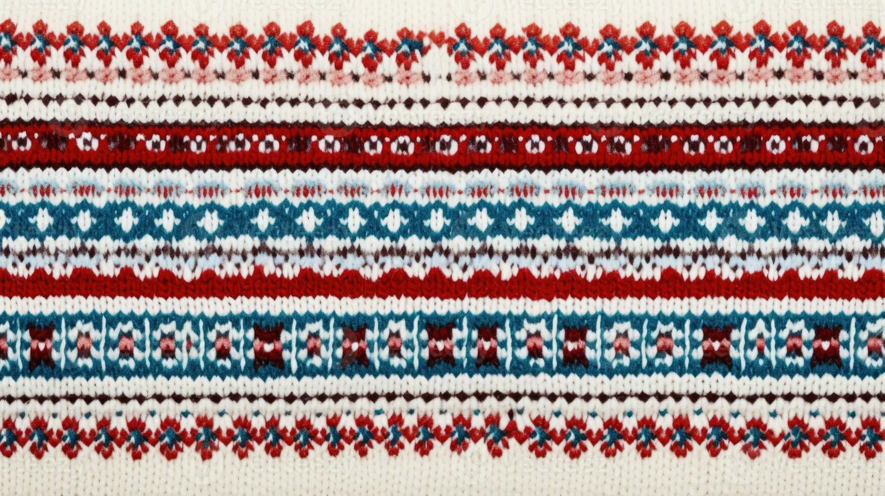 AI generated Fair Isle wool pattern fabric, ai photo