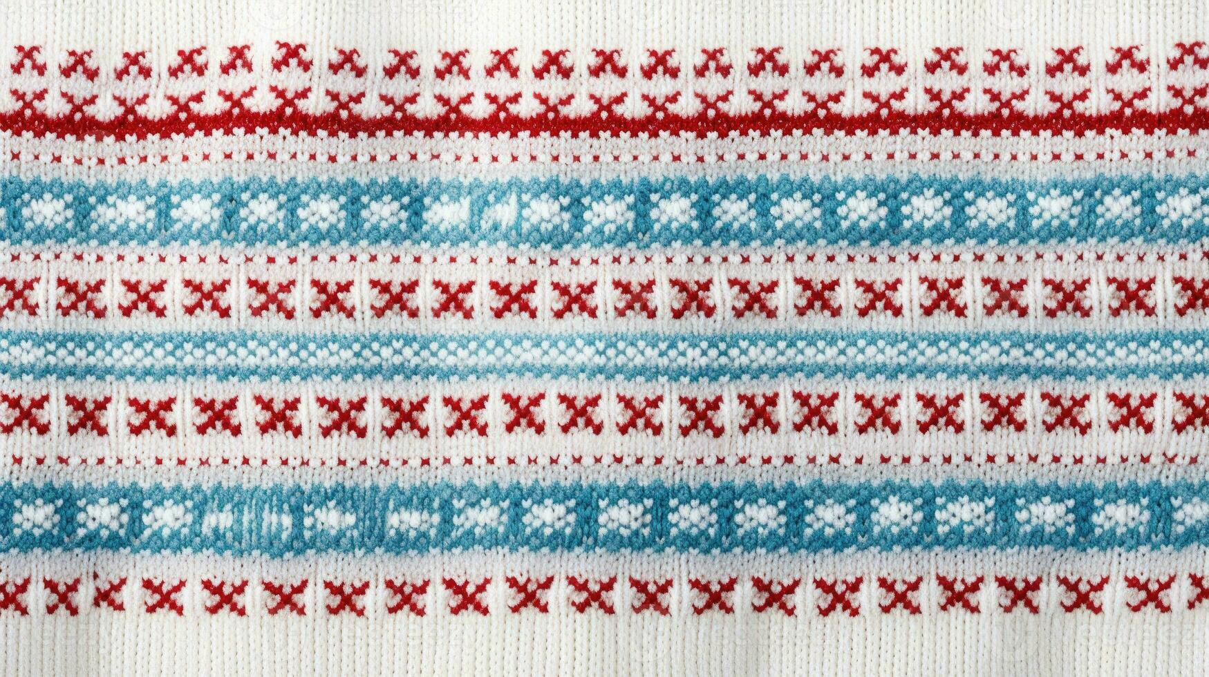 AI generated Fair Isle wool pattern fabric, ai photo