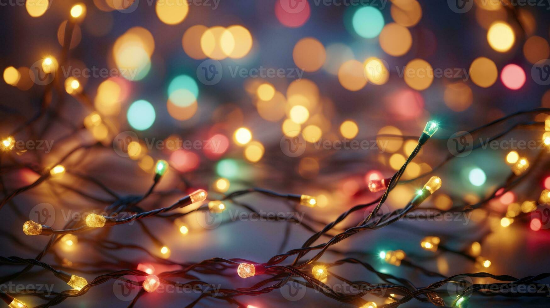 AI generated christmas lights glowing holiday celebration photo