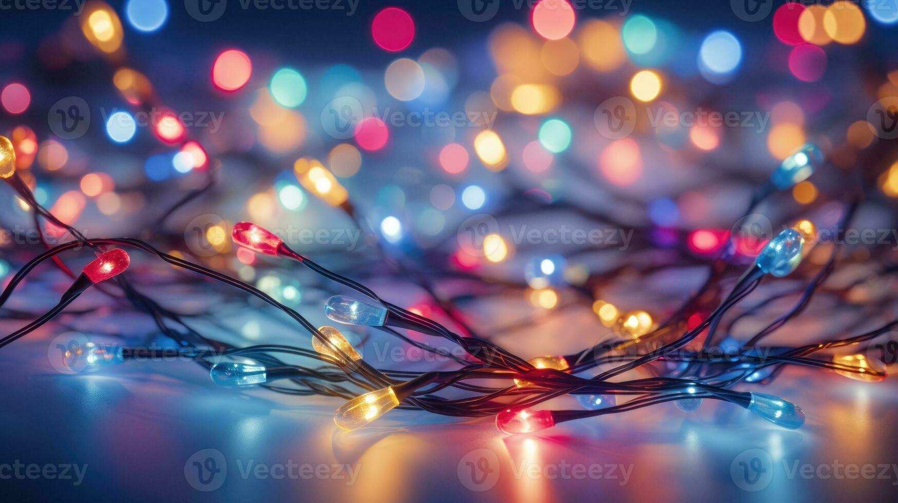AI generated christmas lights glowing holiday celebration photo