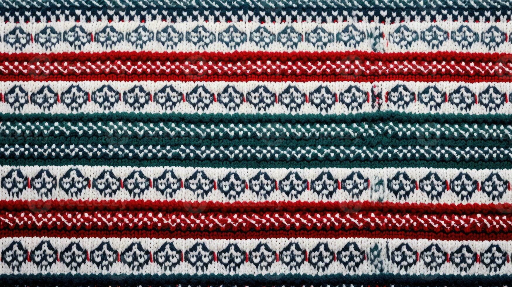 AI generated Fair Isle wool pattern fabric, ai photo