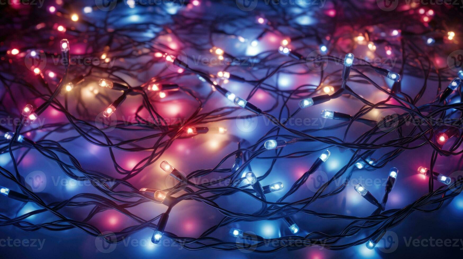 AI generated christmas lights glowing holiday celebration photo