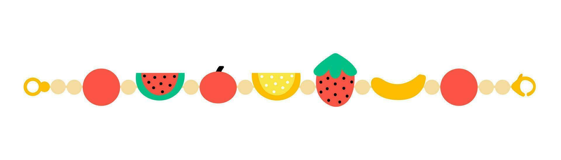 Flat fruit bracelet vector illustration