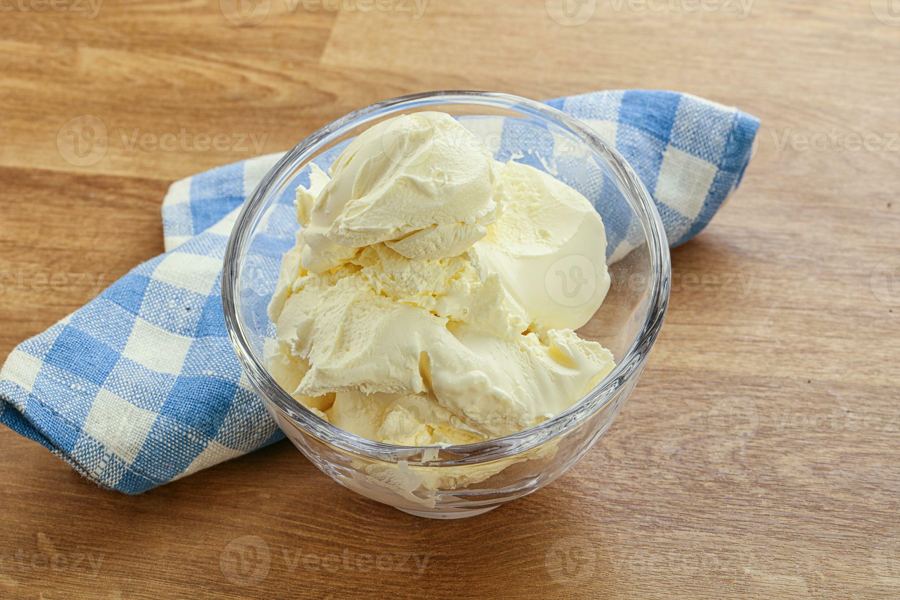 Italian soft mascarpone cheese in the bowl 35331645 Stock Photo at Vecteezy