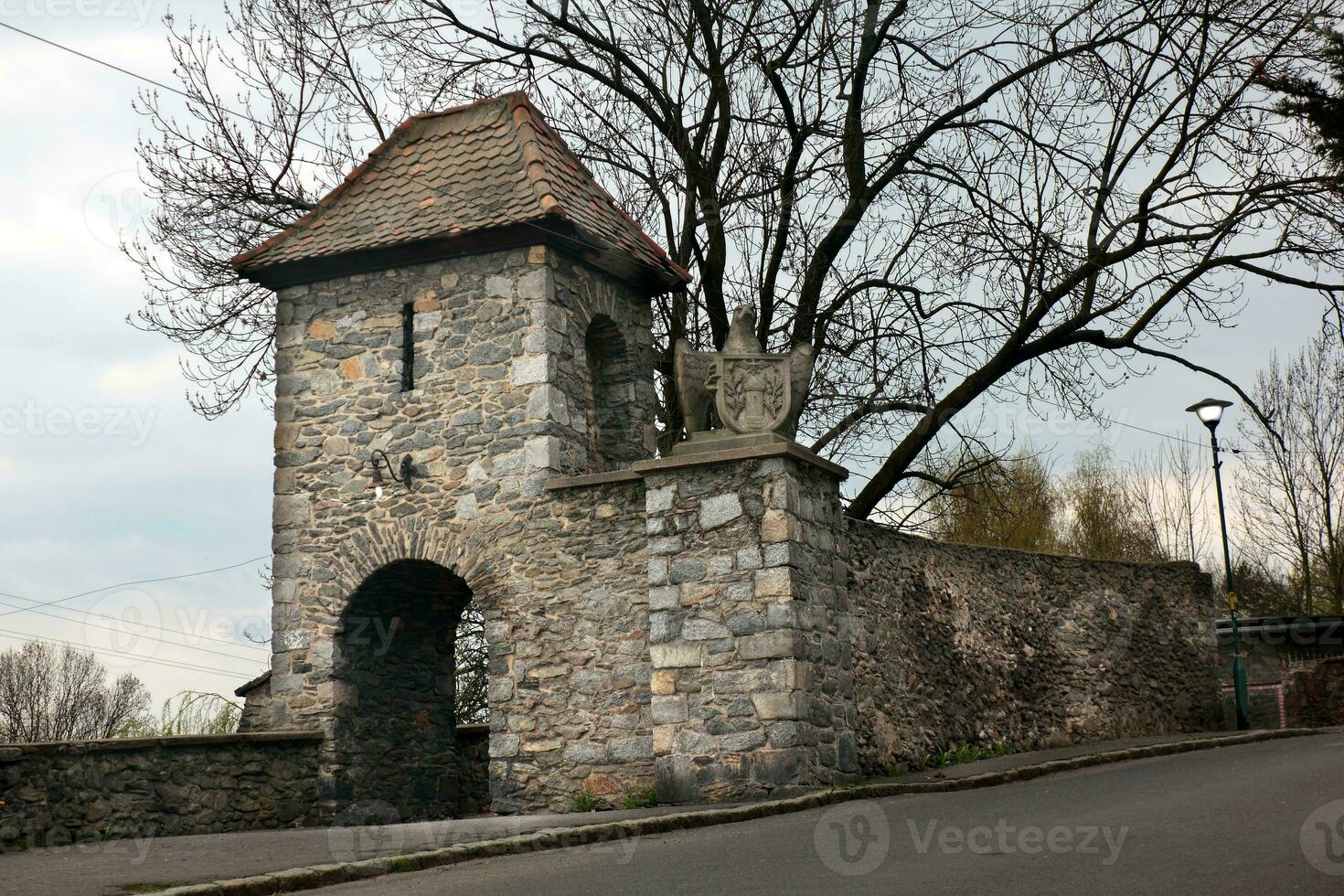 defensa paredes y torre en niemcza Polonia foto