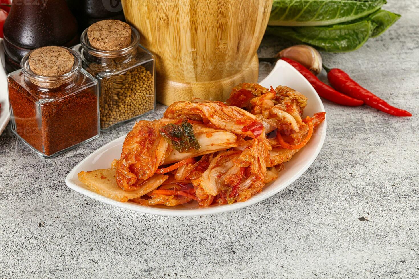 Korean cuisine fermented cabbage kimchi photo