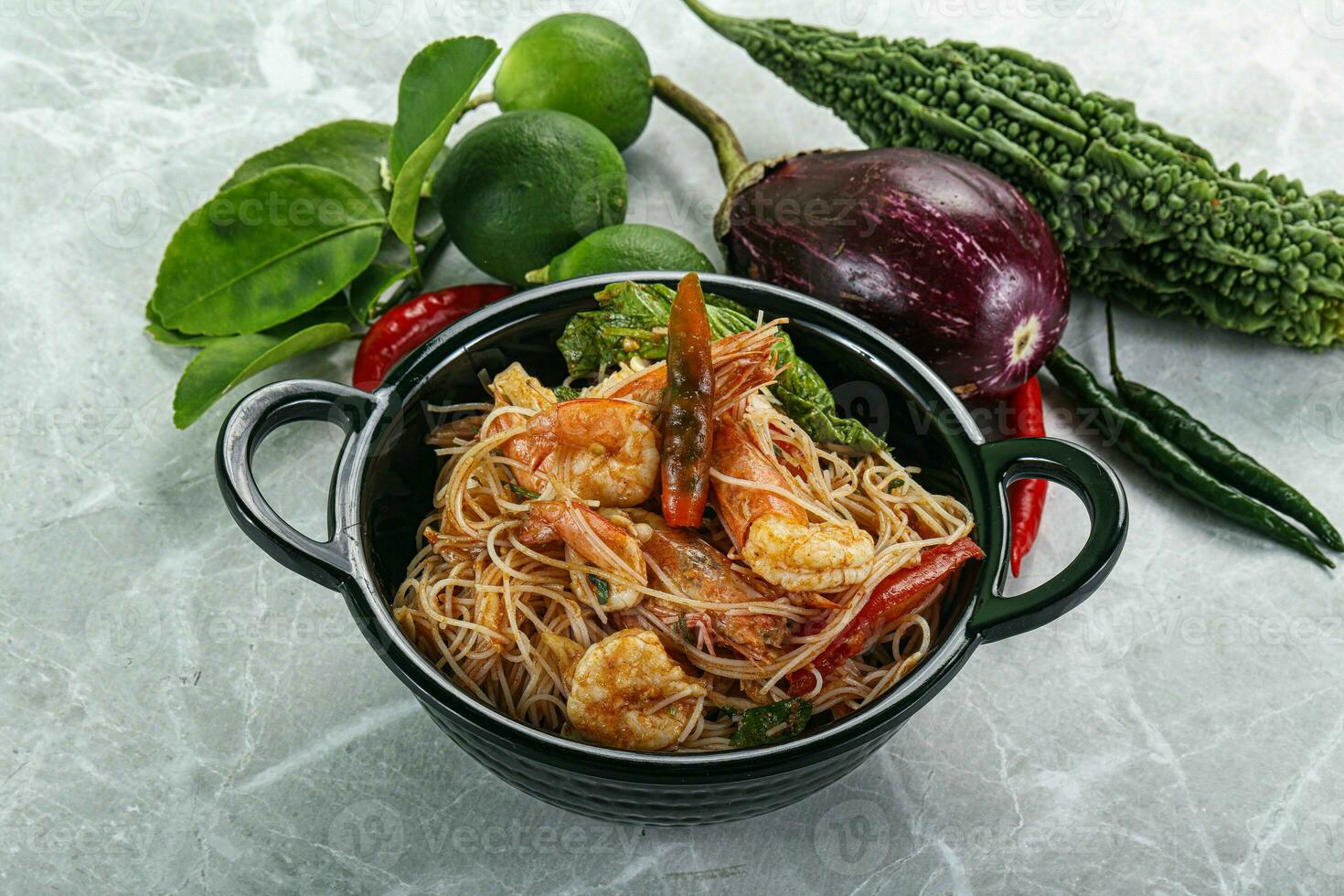 Thai Spicy Vermicelli Salad with Prawns photo