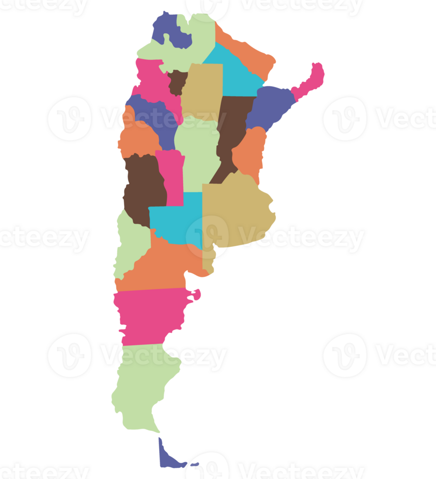 Argentina map. Map of Argentina in administrative regions png