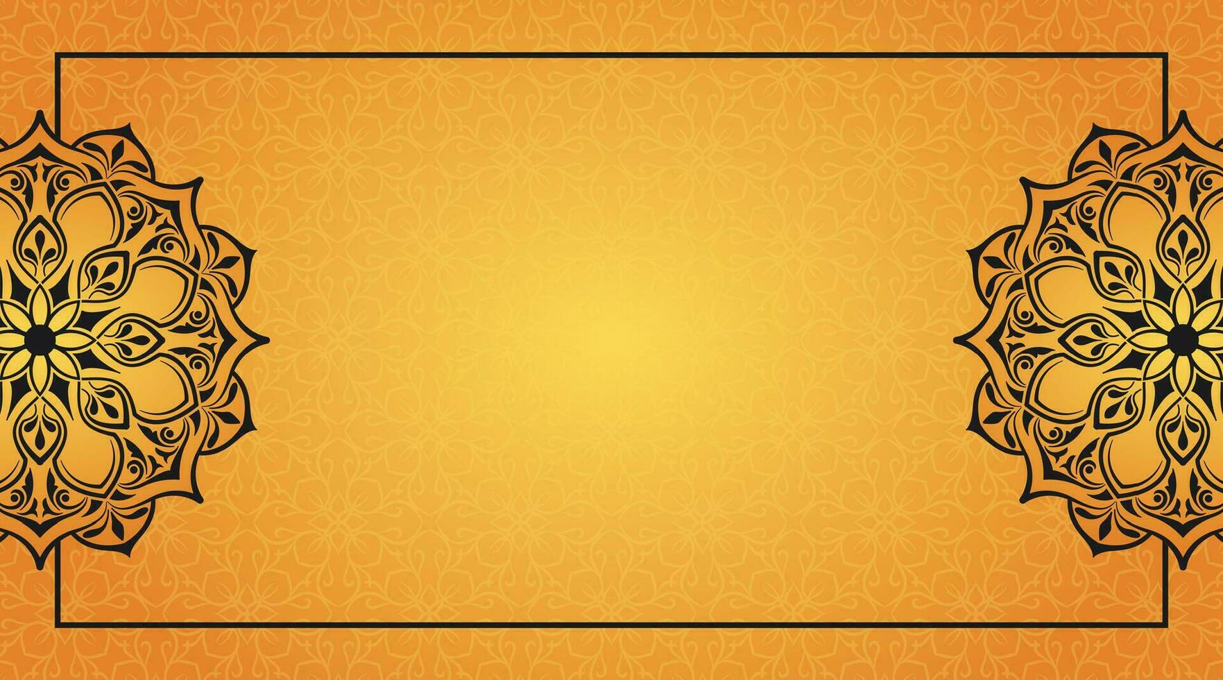 yellow abstract background, with ornamental mandala vector