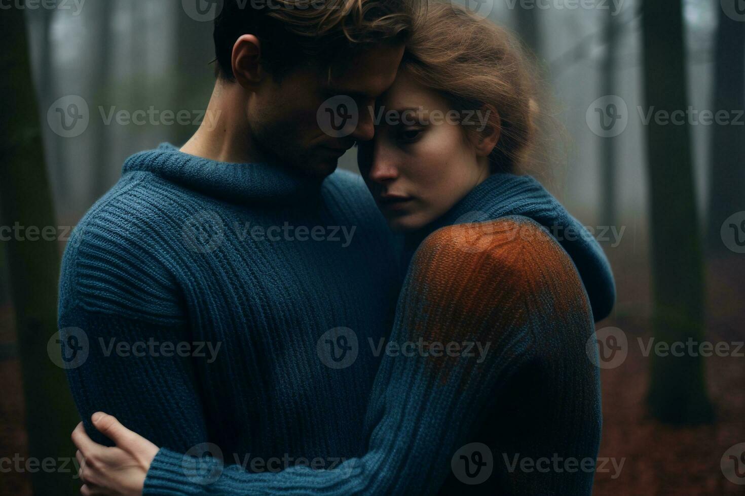 AI generated Back view photo of young cute loving couple hugging