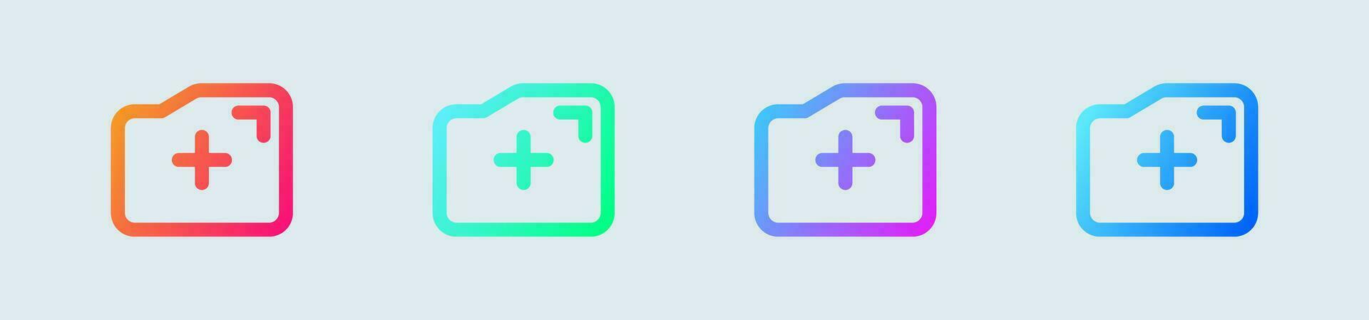 New folder line icon in gradient colors. File signs vector illustration.