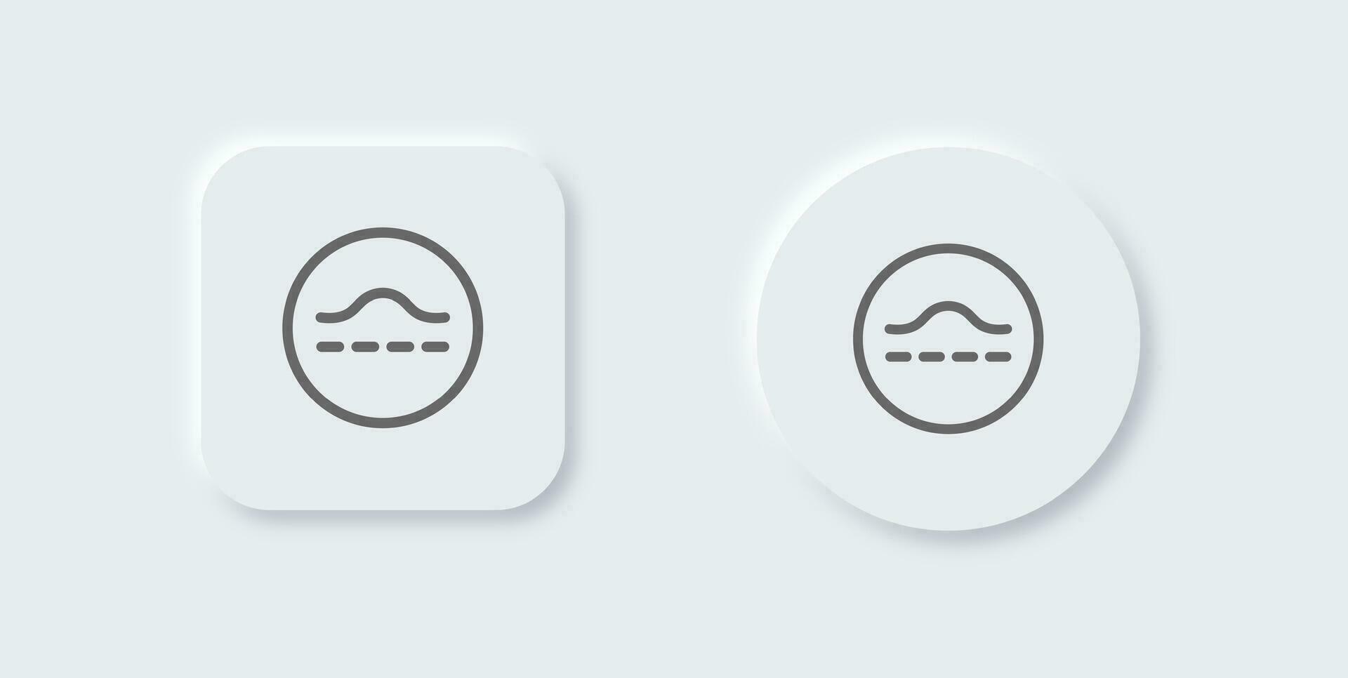 Average line icon in neomorphic design style. Business signs vector illustration.