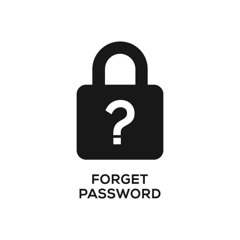 Forget password icon. Unknown password icon. Forgot Password vector Solid Icon Design illustration.