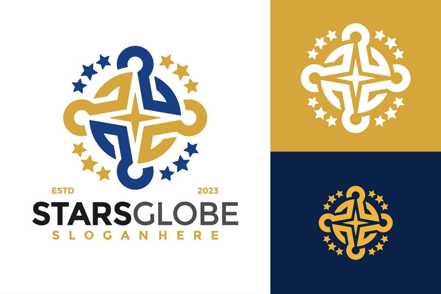 Star Globe Logo design vector symbol icon illustration