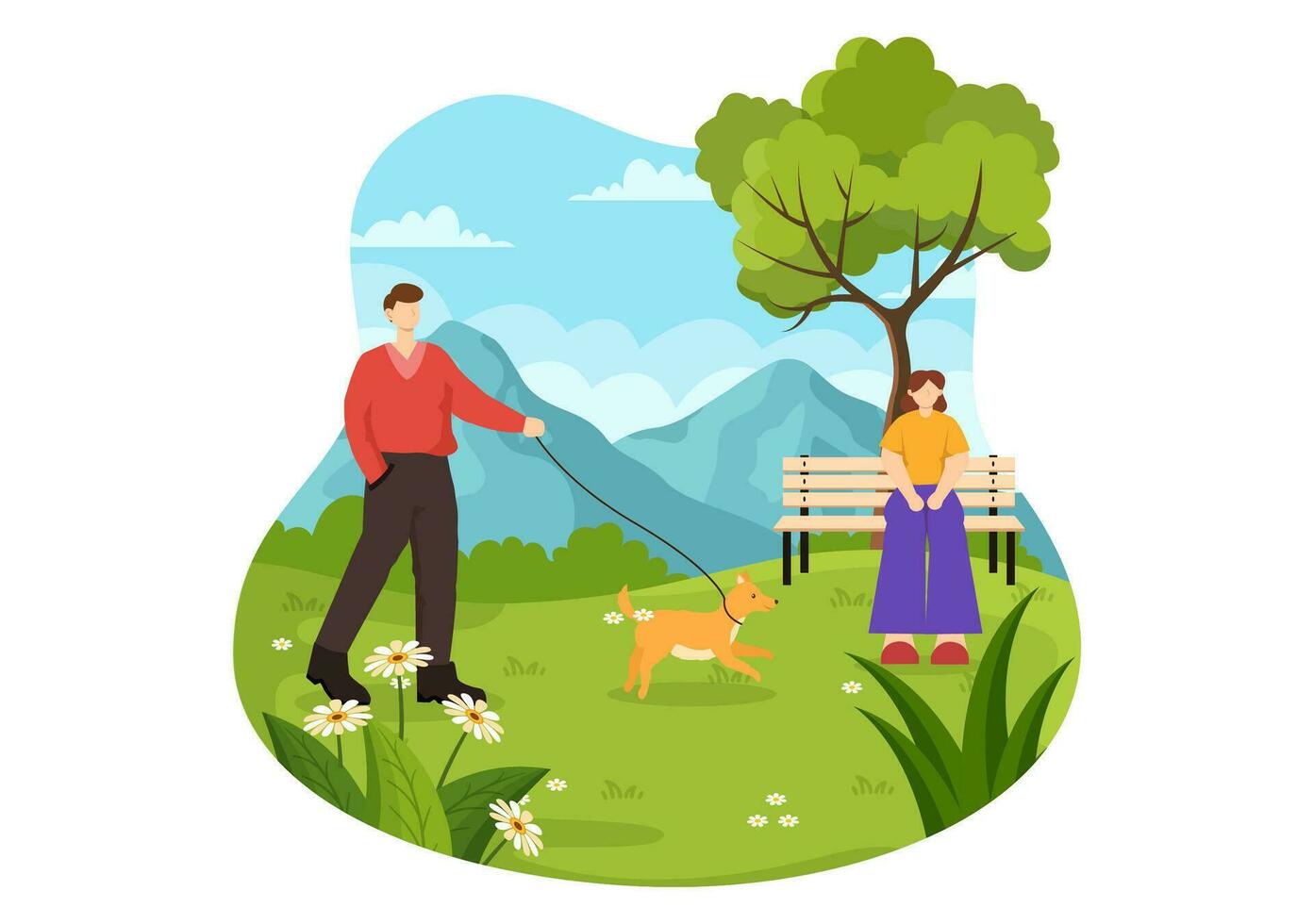 Outdoor Activity Vector Illustration with Relaxing on a Picnic, Leisure Activities at Weekend and Active Recreation in Flat Cartoon Background Design