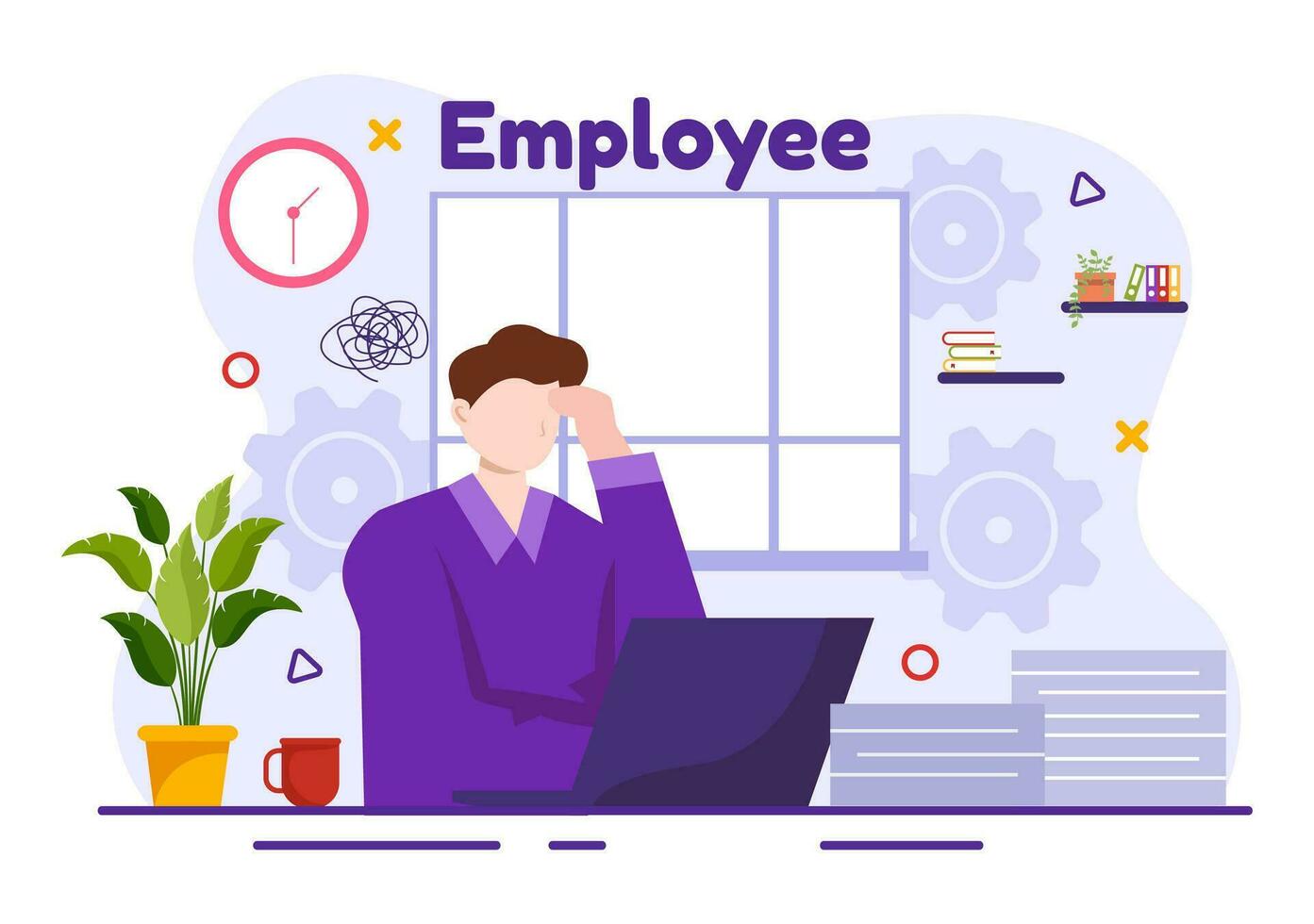 Employee Vector Illustration with Business Team and Productivity Hold a Meeting to Common Goals and Success with Company in Flat Cartoon Background