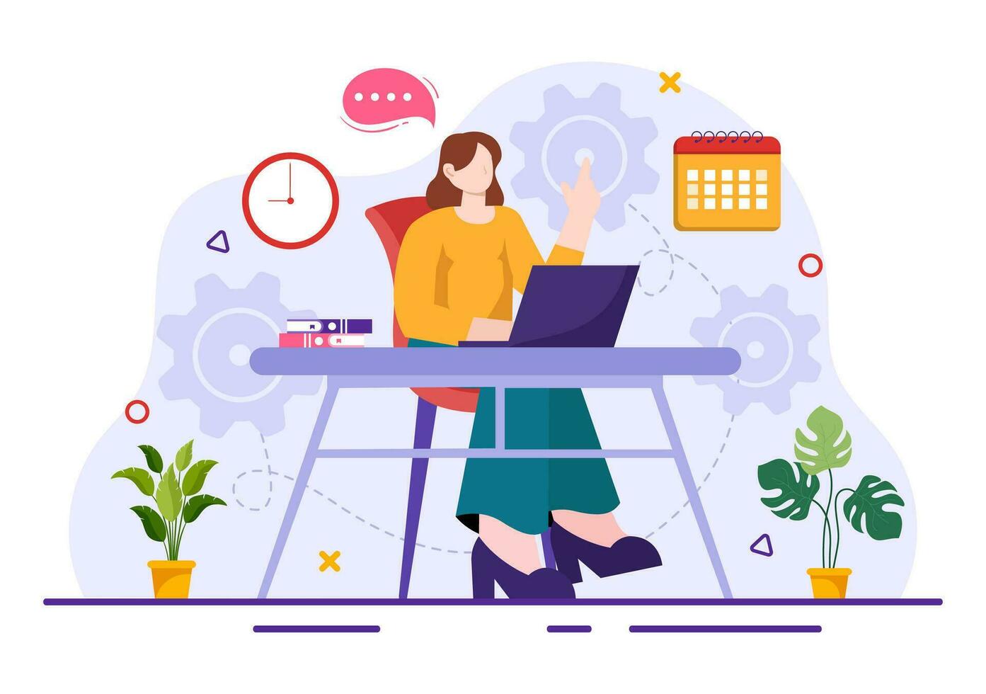 Employee Vector Illustration with Business Team and Productivity Hold a Meeting to Common Goals and Success with Company in Flat Cartoon Background