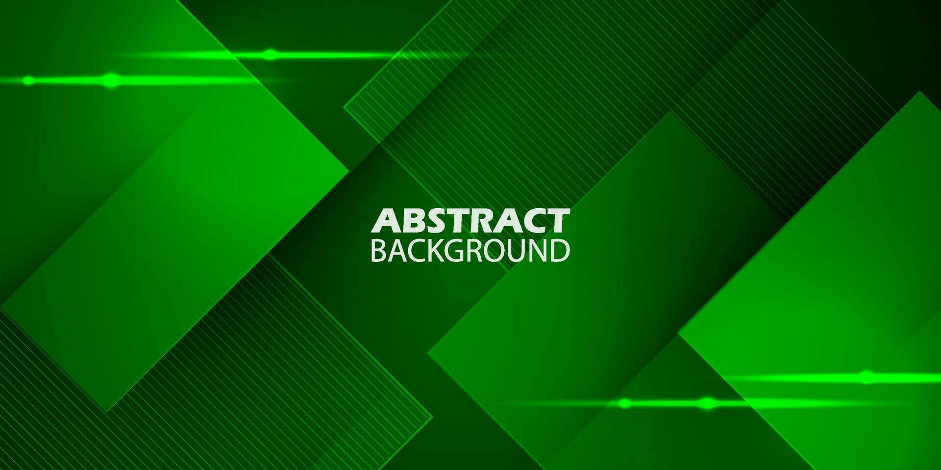 Abstract green futuristic background. Overlap template vector with overlay line and lights. Dark green background with trendy pattern design. Eps10 vector