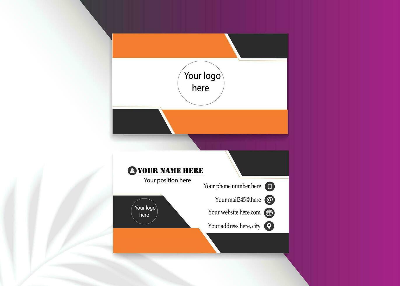 Editable business card templates and mockup vector