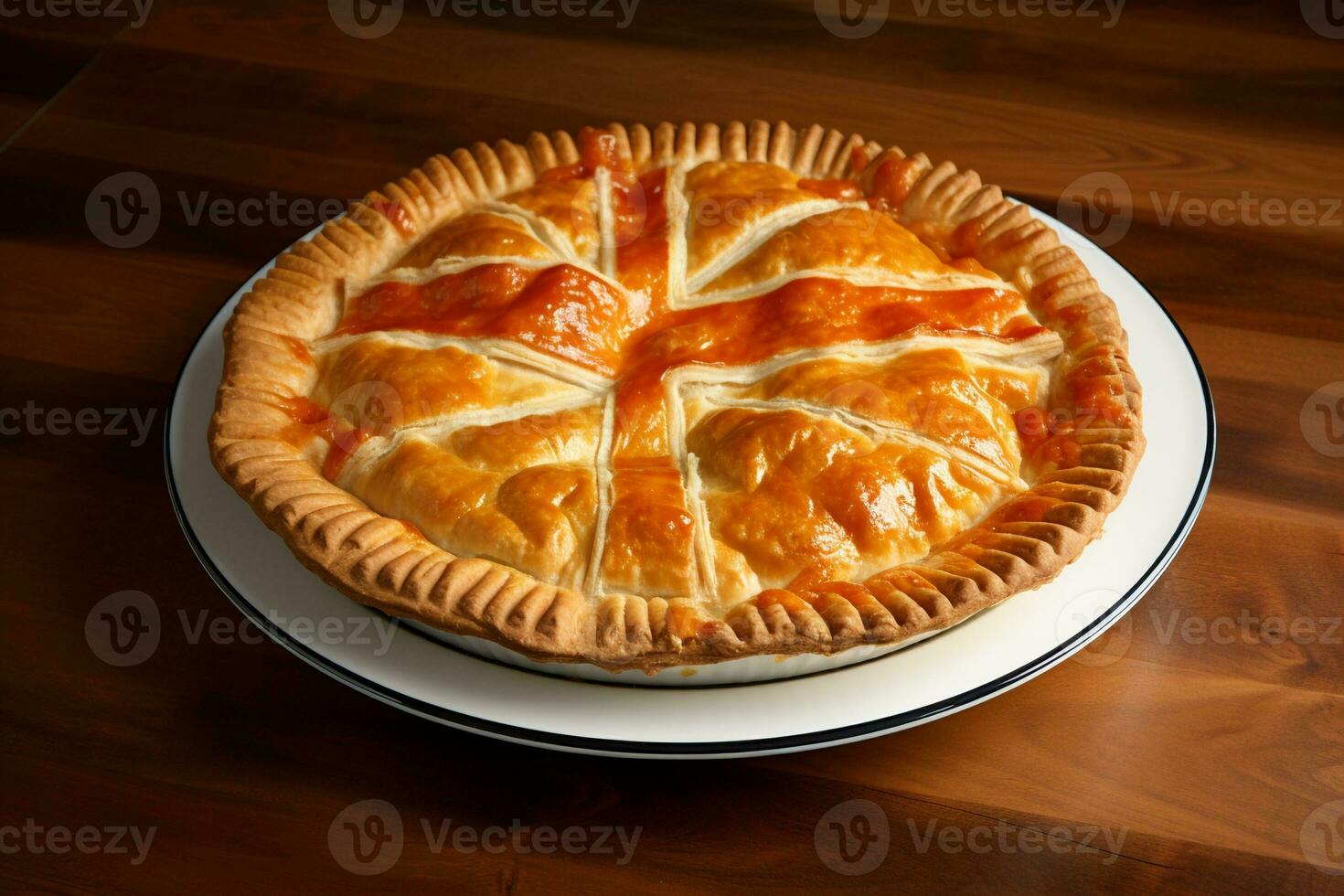 AI generated Traditional homemade British meat pie photo