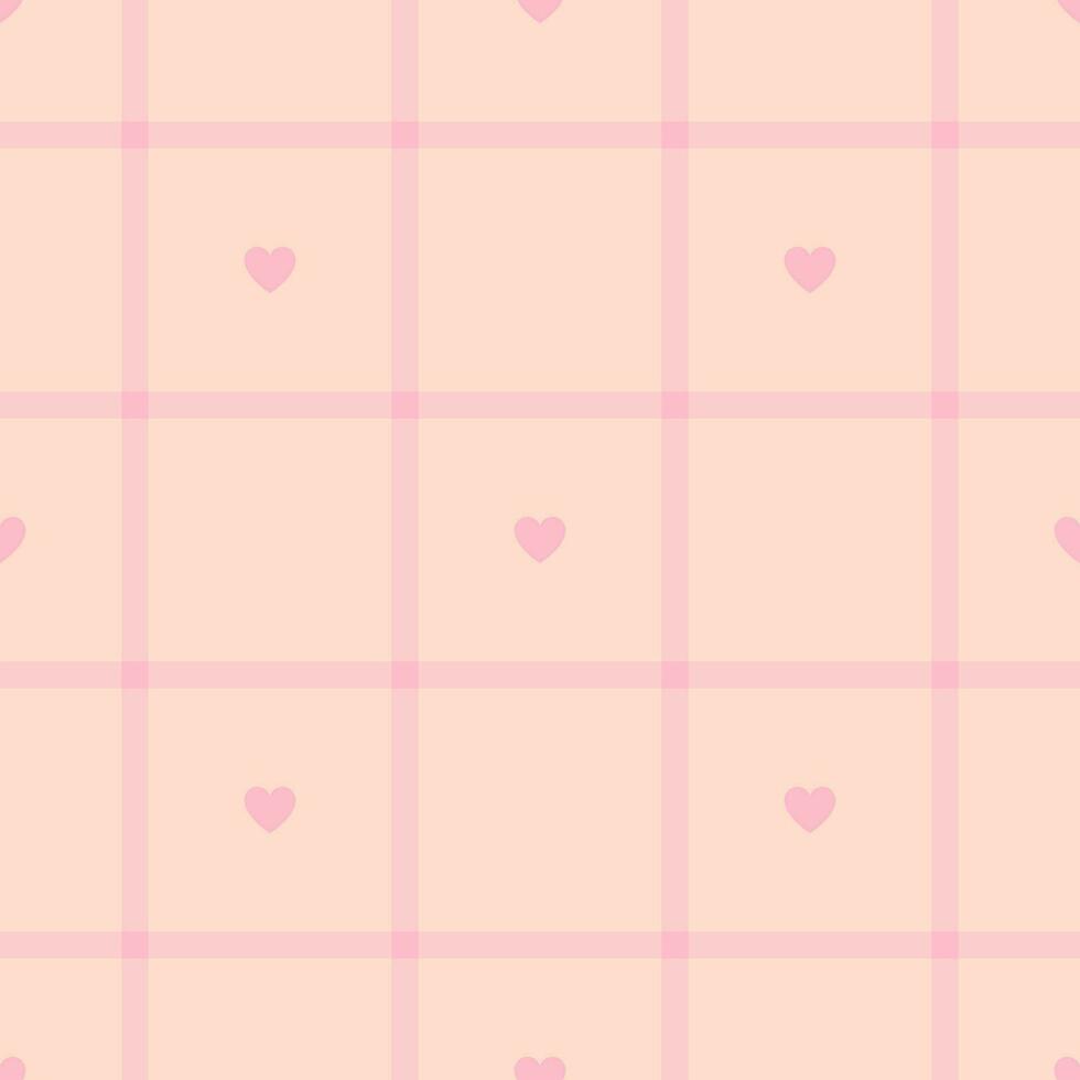 Pattern tartan fabric of texture plaid seamless with hearts and  background textile vector check.