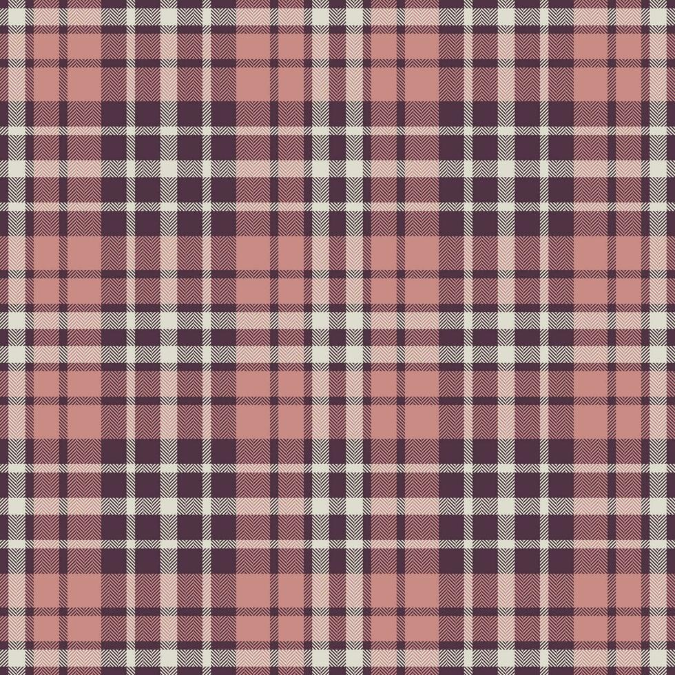 Plaid seamless pattern in pink. Check fabric texture. Vector textile print.