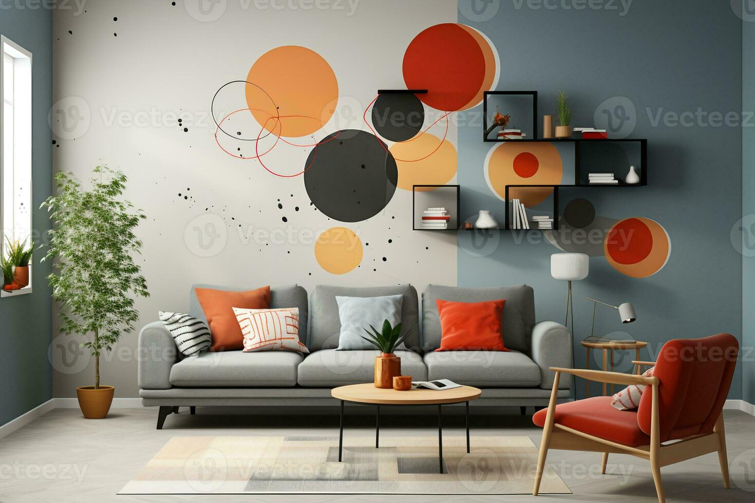 AI generated Vector set of design elements and shapes for abstract backgrounds photo