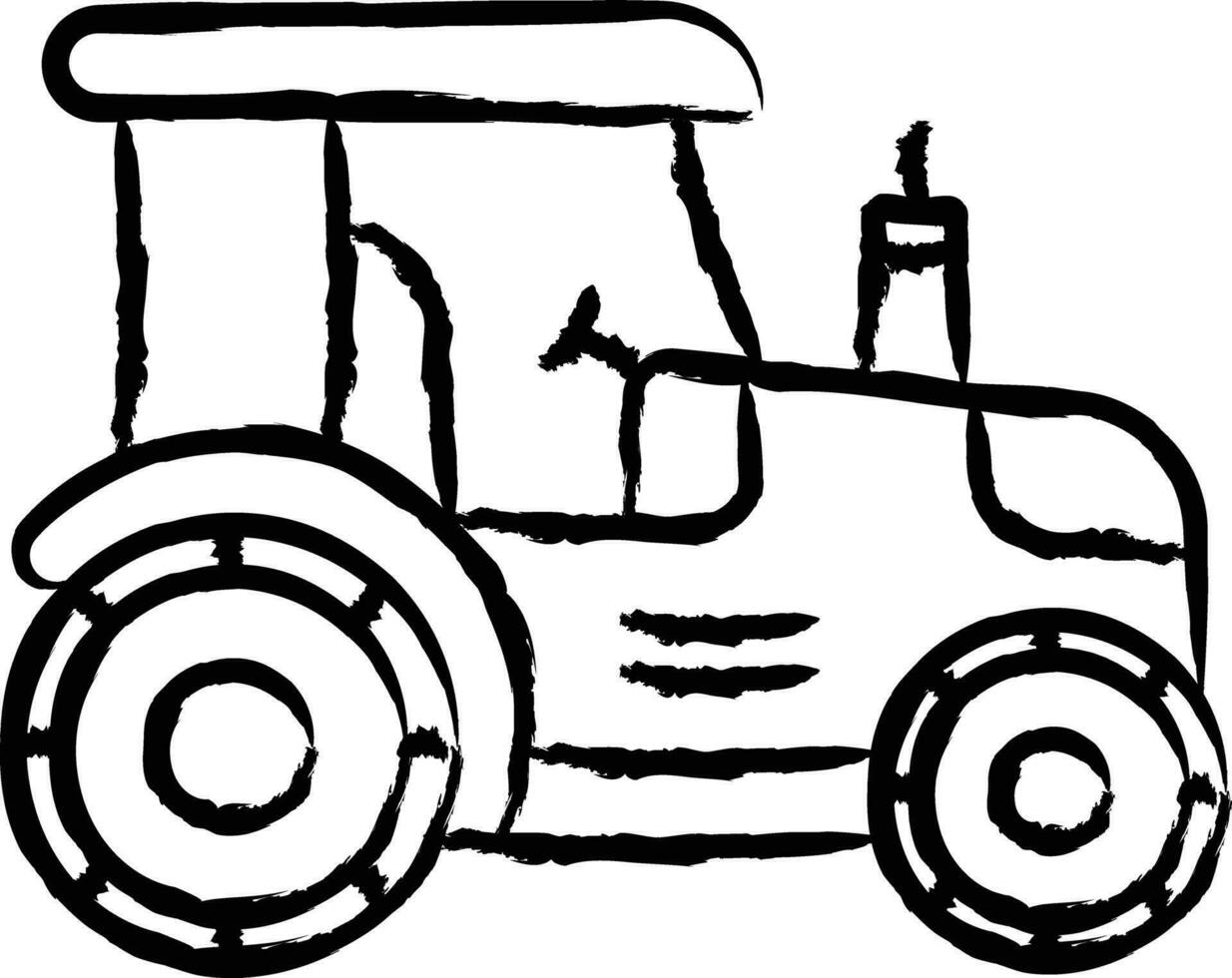 tractor mano dibujado vector ilustración