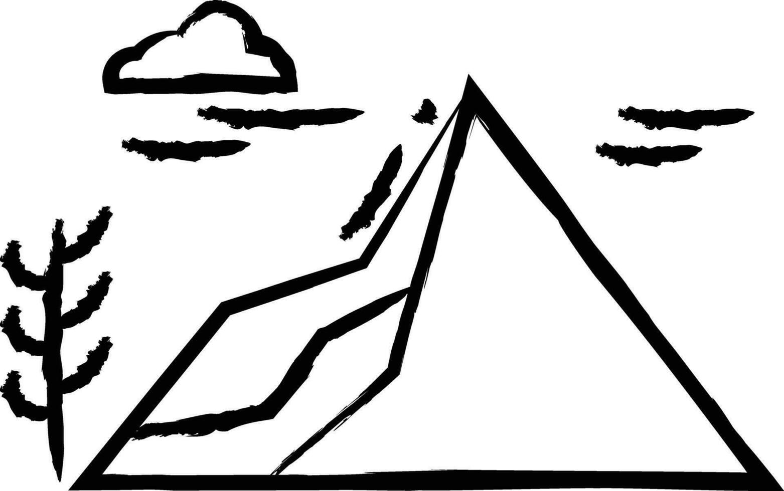 mountain sky hand drawn vector illustration