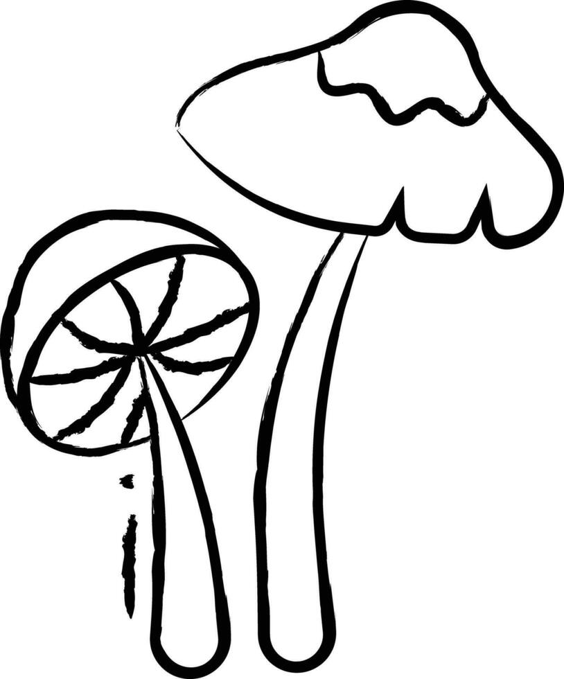 parasol mushroom hand drawn vector illustration