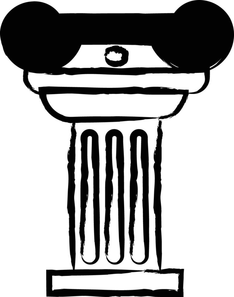 Corinthian short pillar hand drawn vector illustration