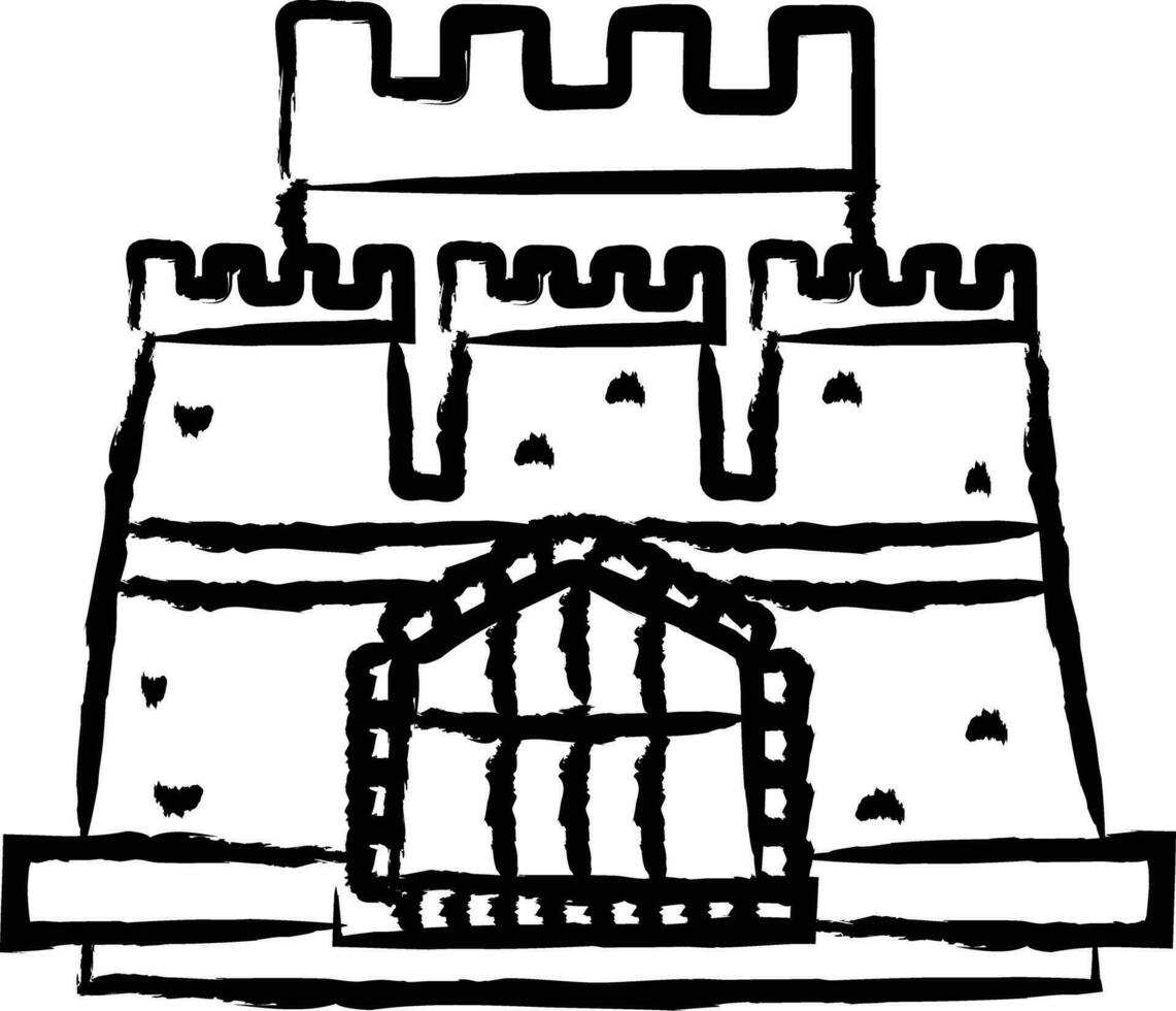 Fort hand drawn vector illustration