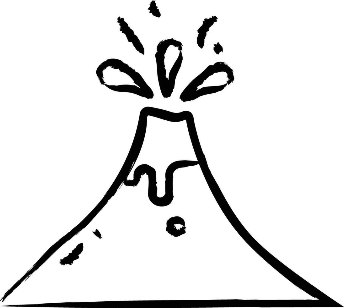 Volcano hand drawn vector illustration