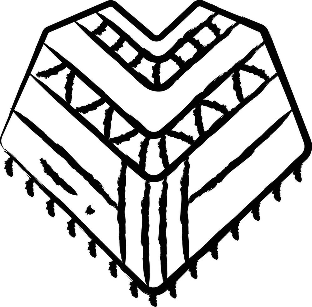 Poncho hand drawn vector illustration