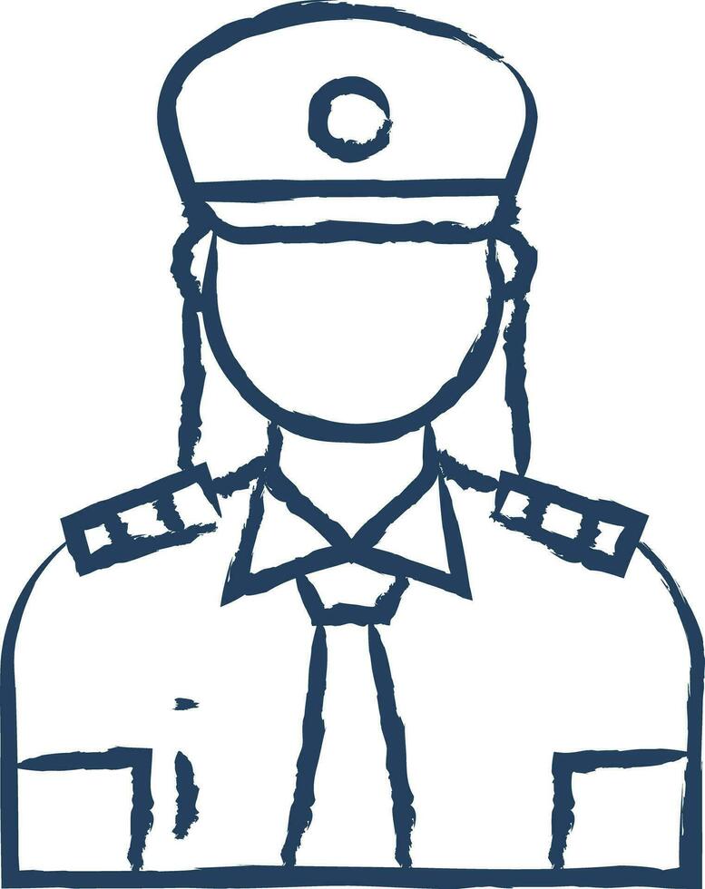 Guardia mujer mano dibujado vector ilustración