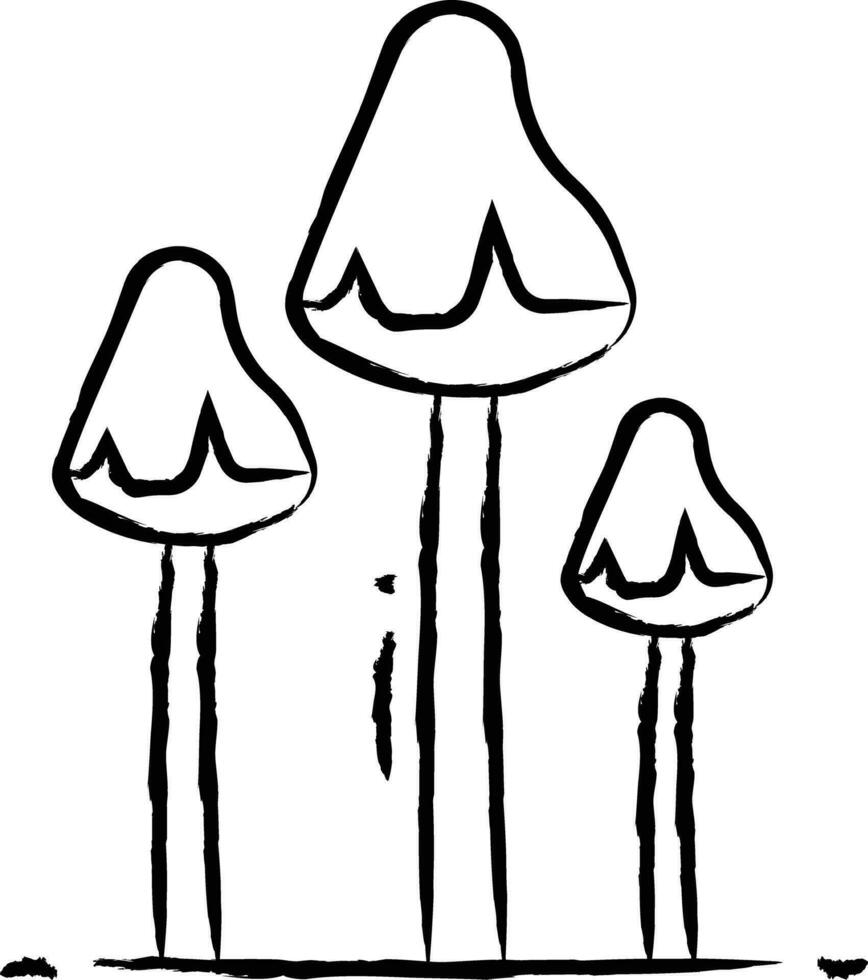 trippy mushroom hand drawn vector illustration