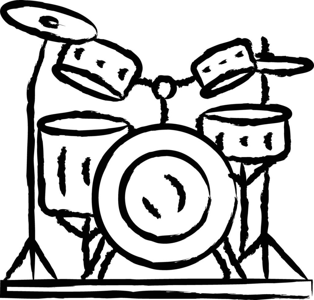 tambores equipo mano dibujado vector ilustración