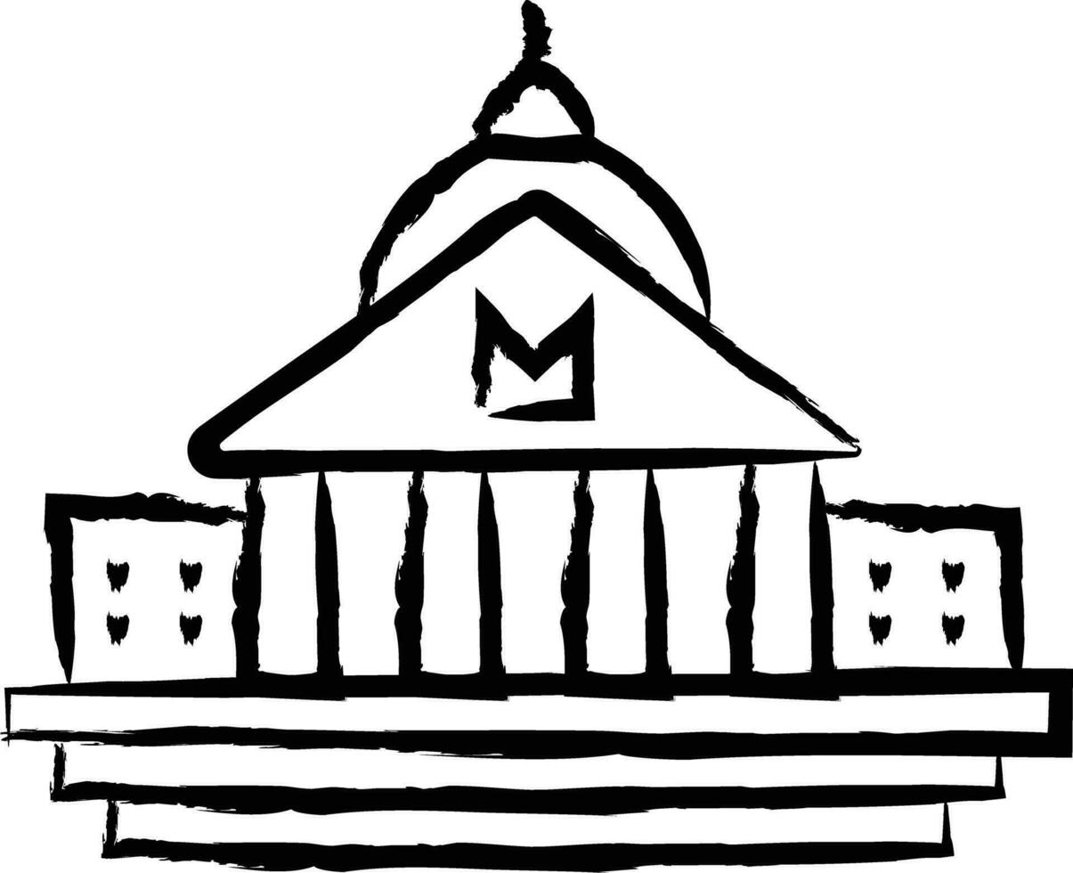 Senate house hand drawn vector illustration