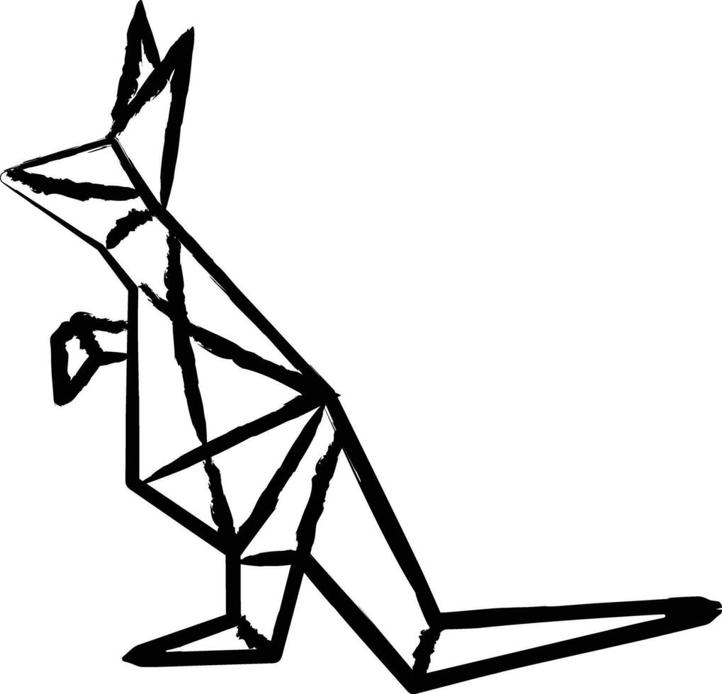 Kangaroo hand drawn vector illustration