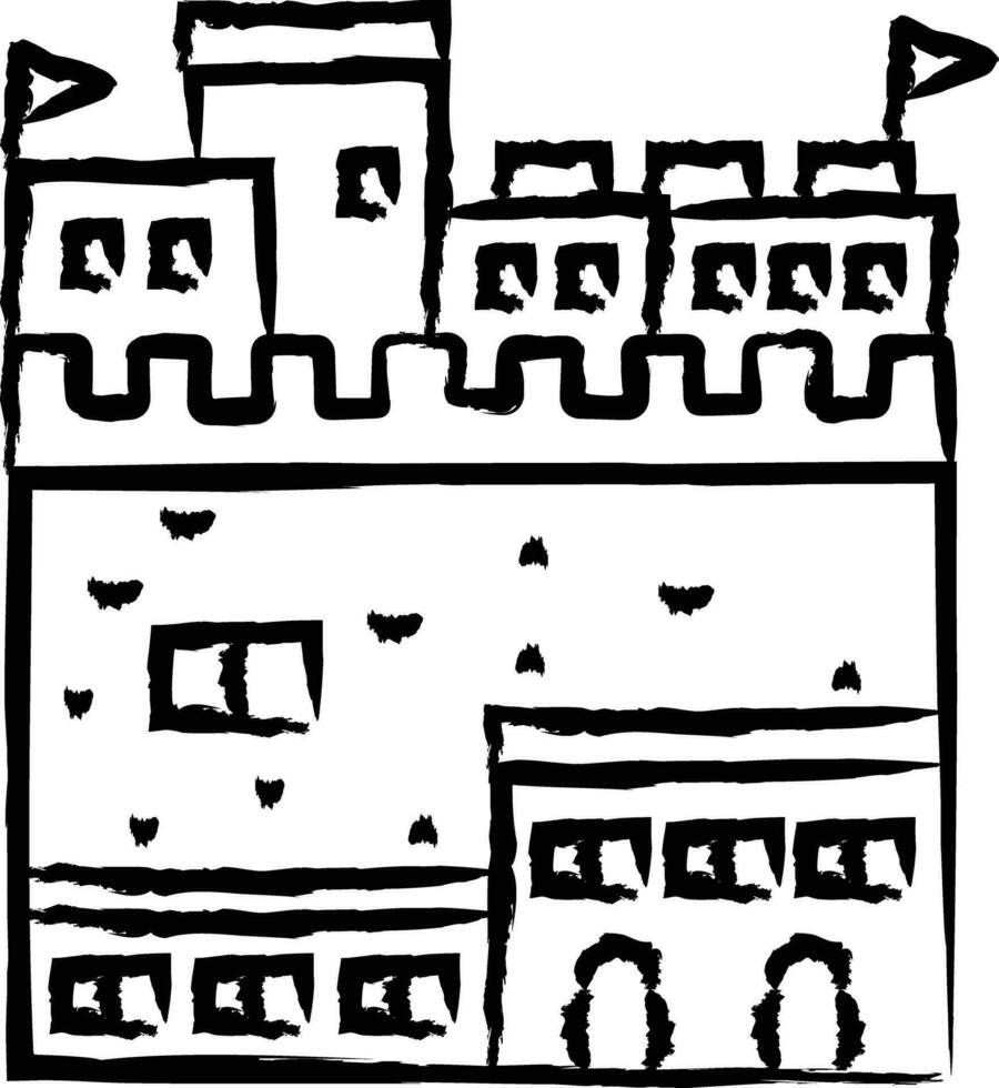 Castle hand drawn vector illustration