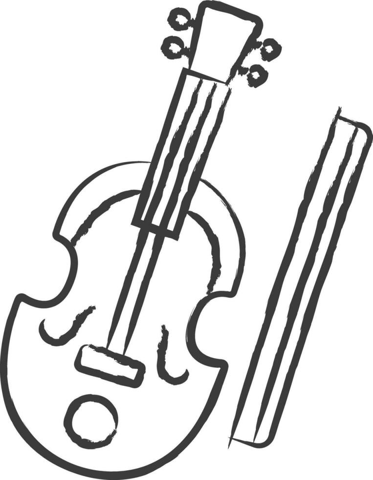 Fiddle hand drawn vector illustration