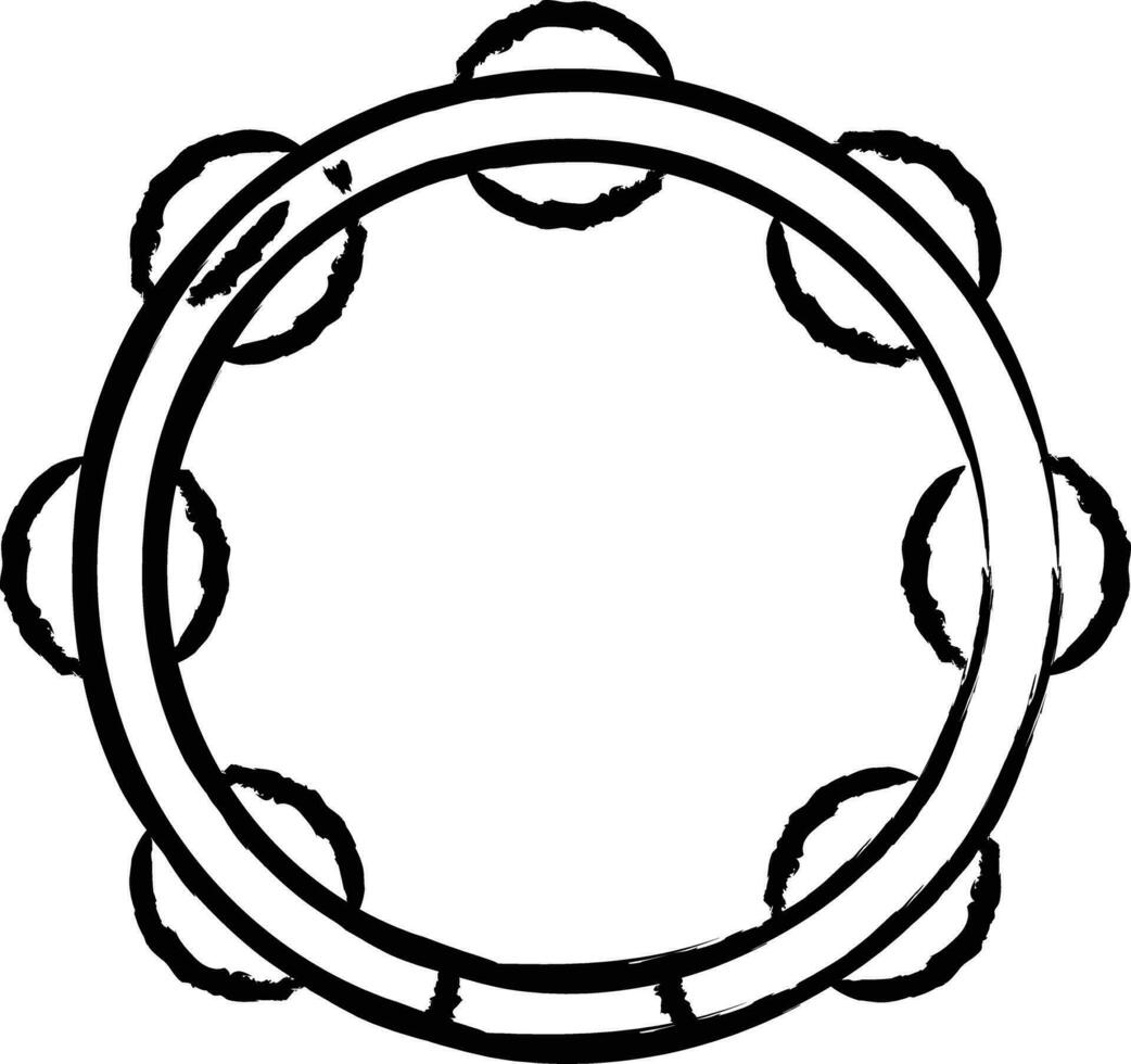 Tambourine  hand drawn vector illustration