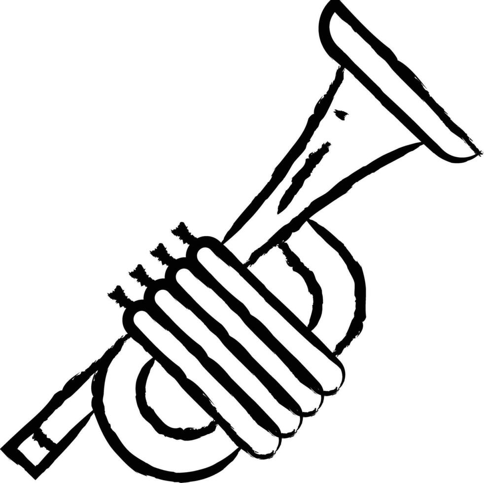 Trumpet  hand drawn vector illustration