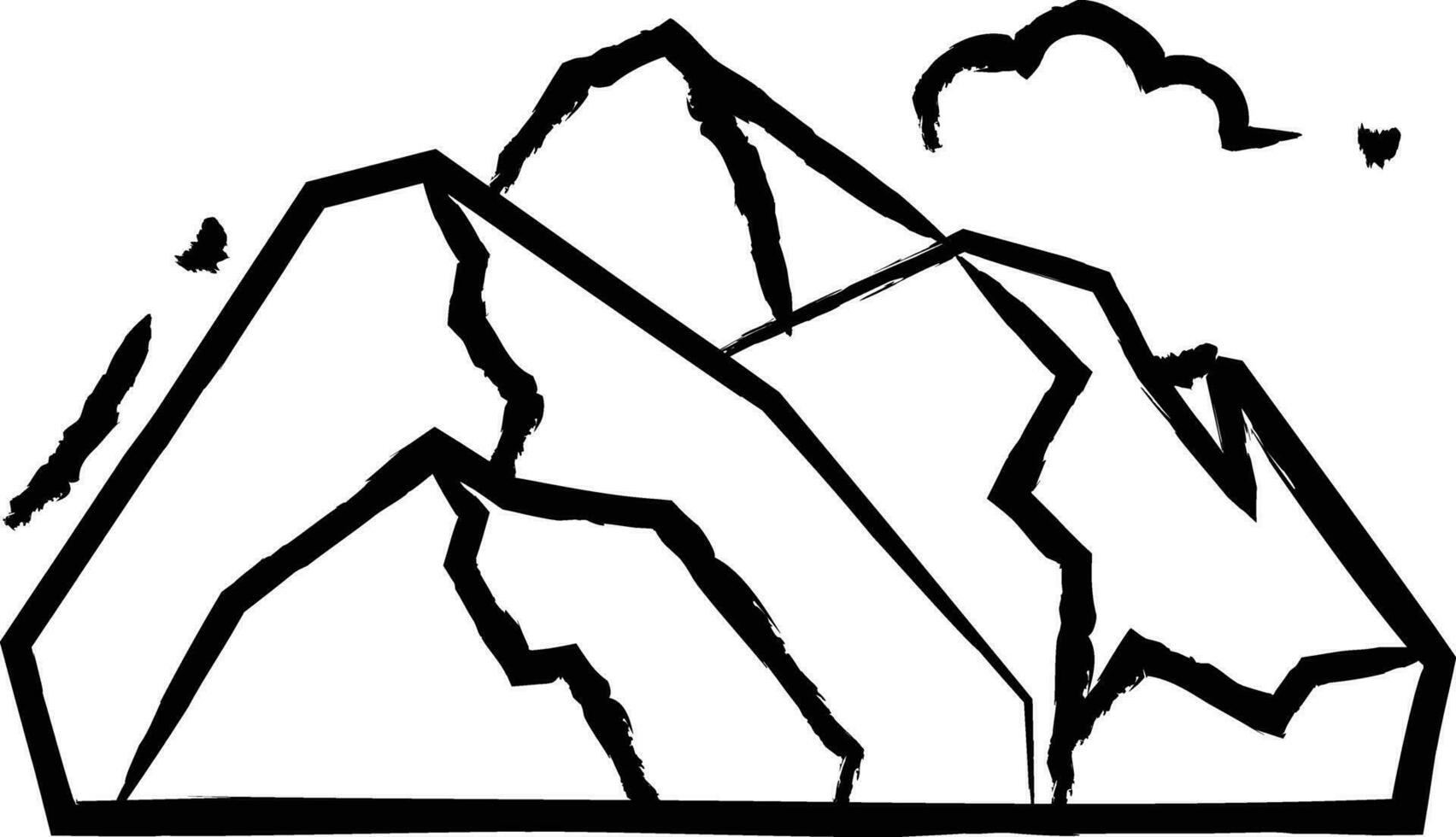 dome mountains hand drawn vector illustration