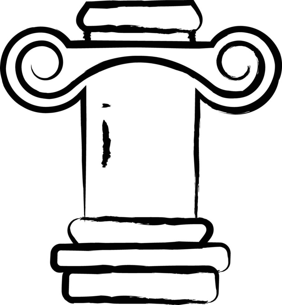 Ionic greek pillar  hand drawn vector illustration