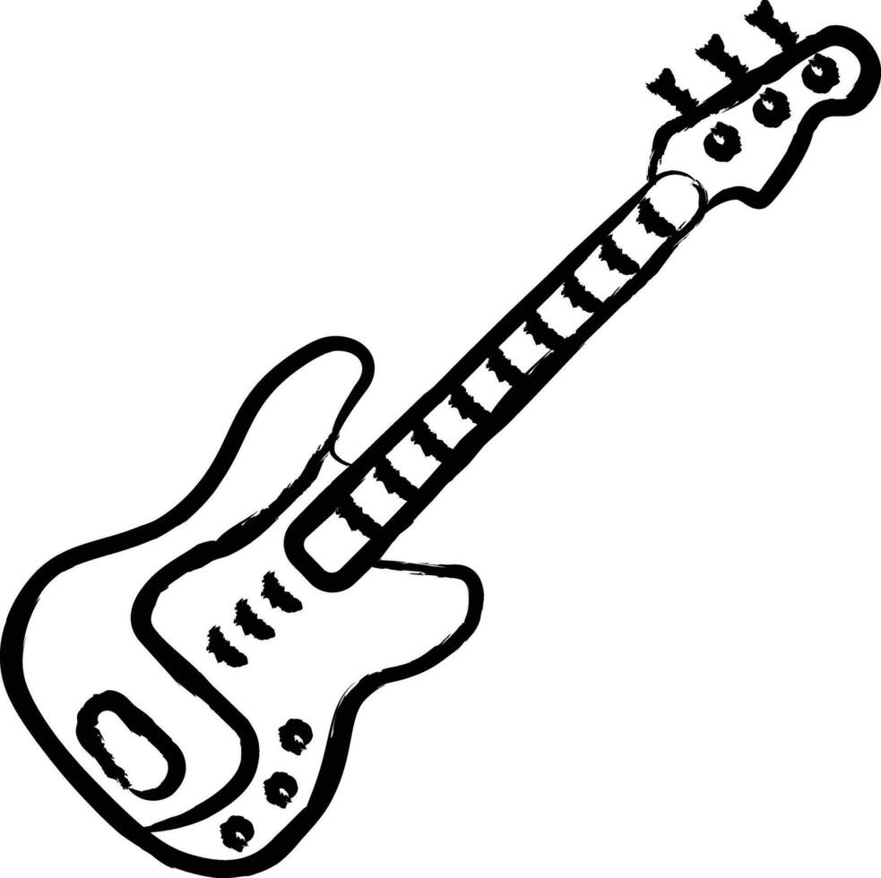 bajo guitarra mano dibujado vector ilustración