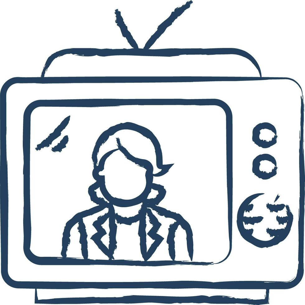 TV news hand drawn vector illustration